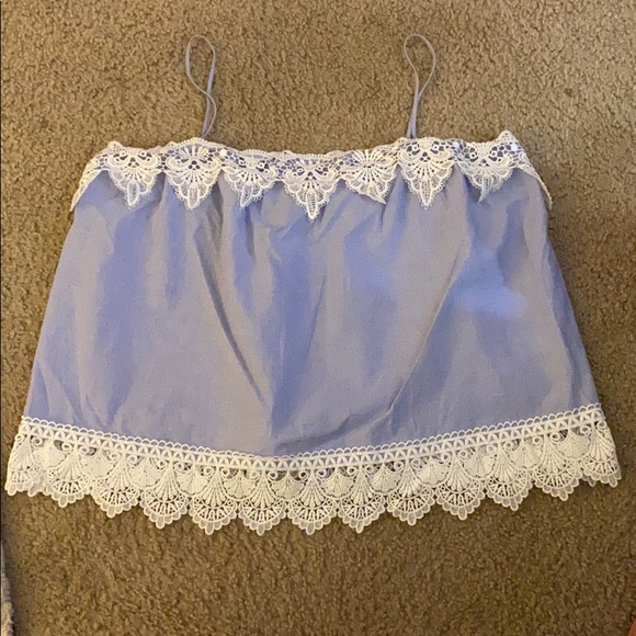 Express Blue and Lace Tank - Picture 1 of 4